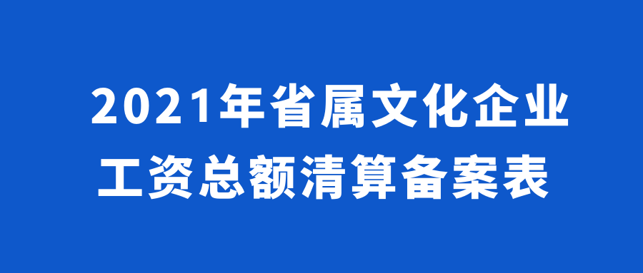 2021年省属文化企业工资总额清算备案表